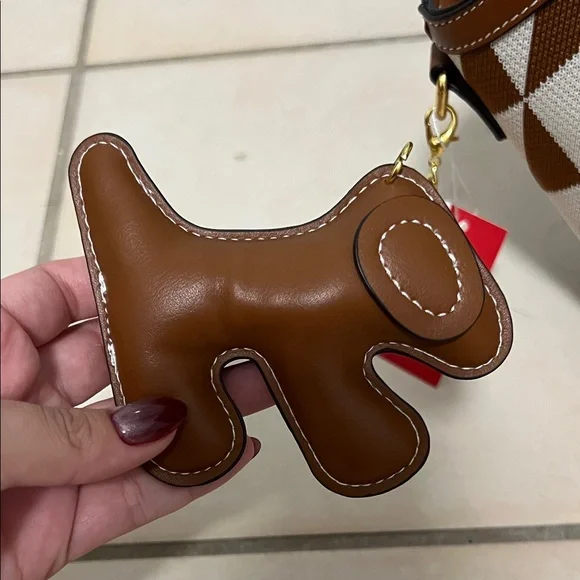 Geometric Brown and Cream Shoulder Bag - Picture 2 of 6